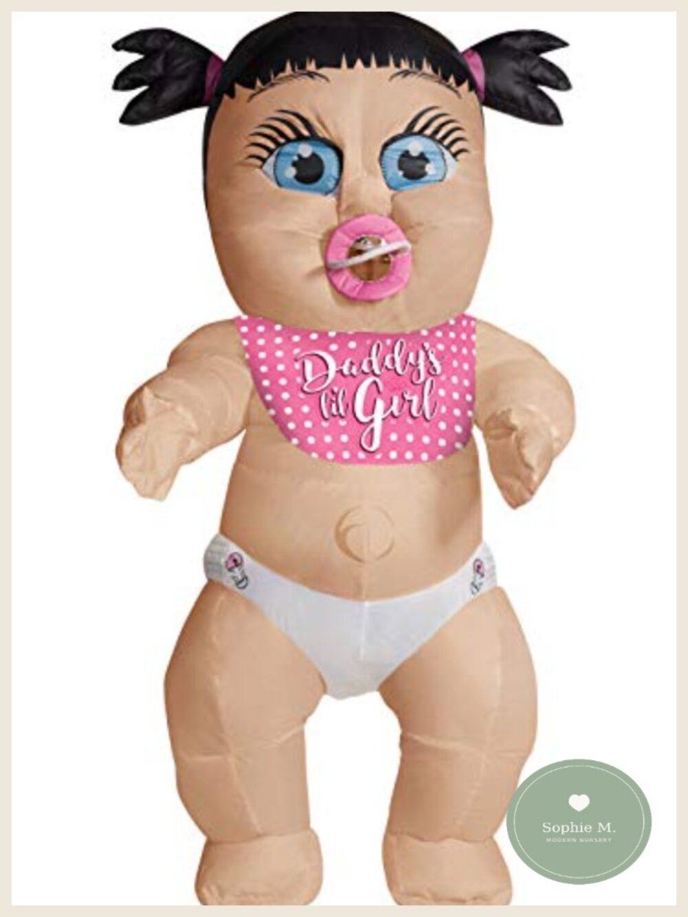 Adult Inflatable Daddy's Girl Costume Jumpsuit with Battery Operated Fans